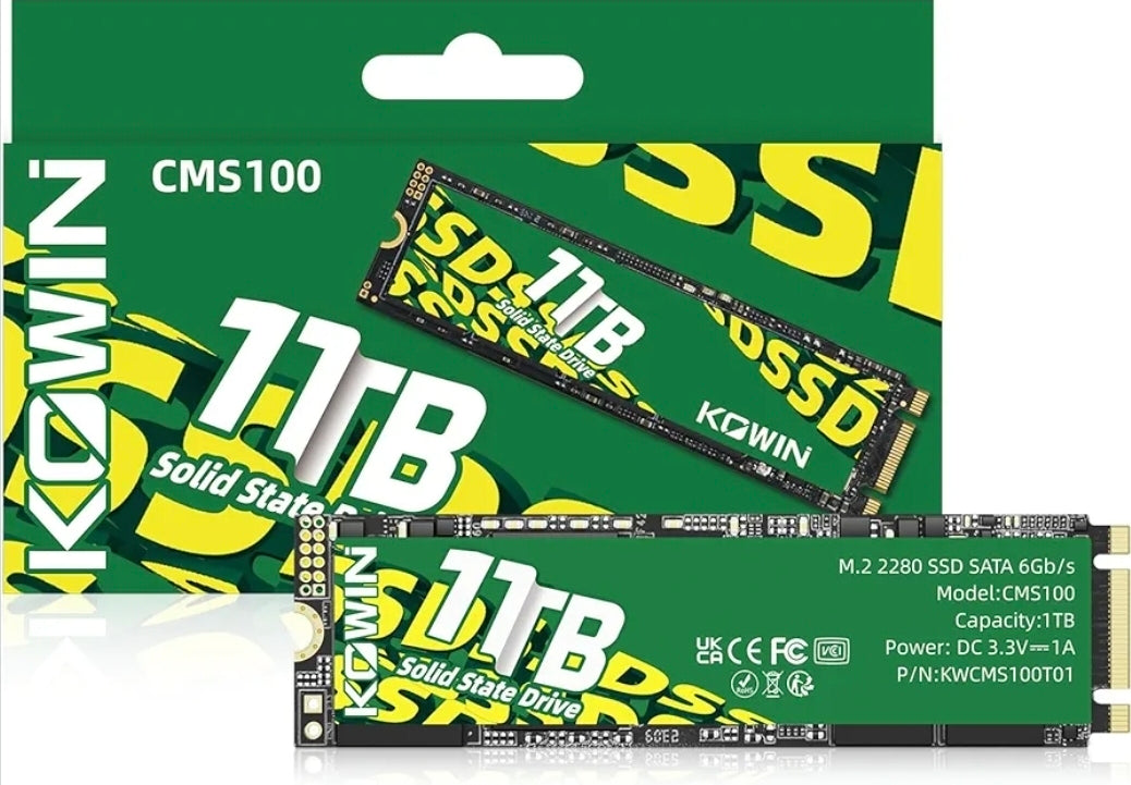 KOWIN SSD 1TB M.2 2280 SATA III 6Gb/s Internal Solid State Drive, Read and Write Speed up to 540/520 MB/